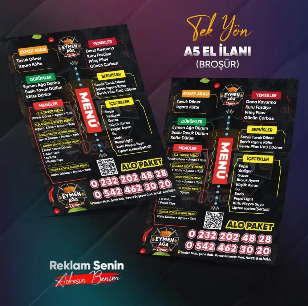 Broşür A4 115 Gr. Kuşe Çift Yön Renkli (1000 Adet)