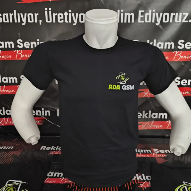 Sıfır Yaka Penye Baskılı %100 Pamuk Tişört - 8