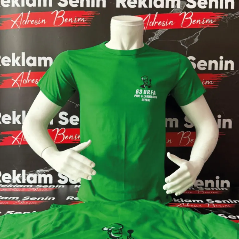 Sıfır Yaka Penye Baskılı %100 Pamuk Tişört - 9